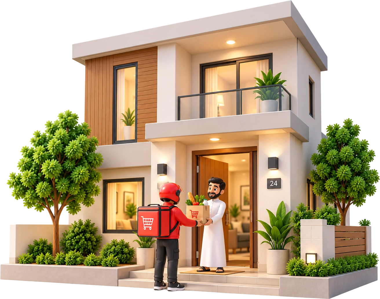 The rider delivering the order